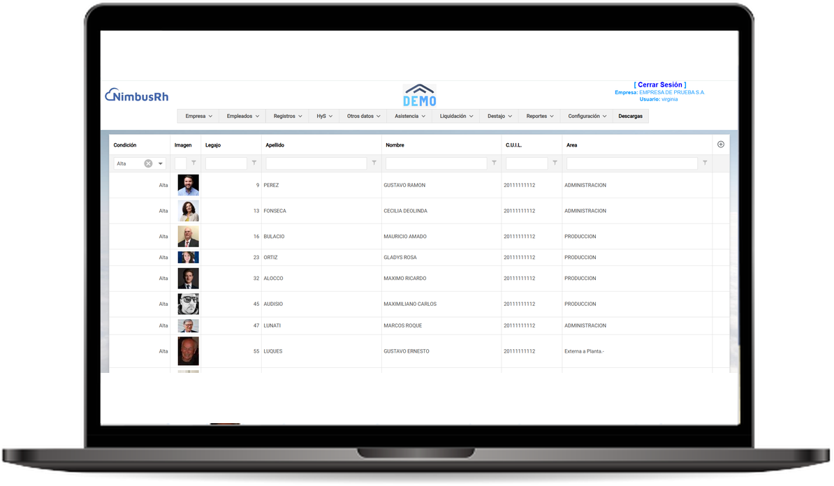 NimbusRh Gestión de Recursos Humanos en una Computadora